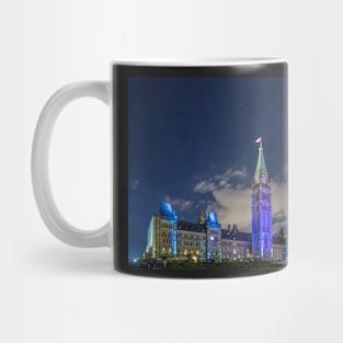 Canada's Parliament buildings at night - Ottawa, Canada Mug